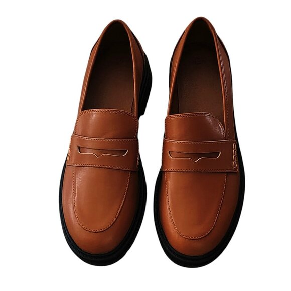 ZBY Shoes - ZBY Women's Classic Brown Penny Loafers, Size 9.